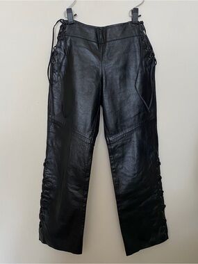 danier leather lace-up pants